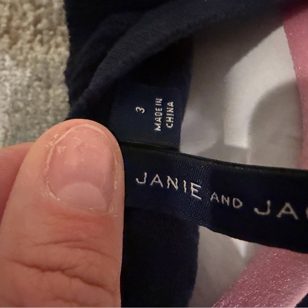 Janie and Jack Navy Blue Ruffle Collar Cardigan - Picture 2 of 2